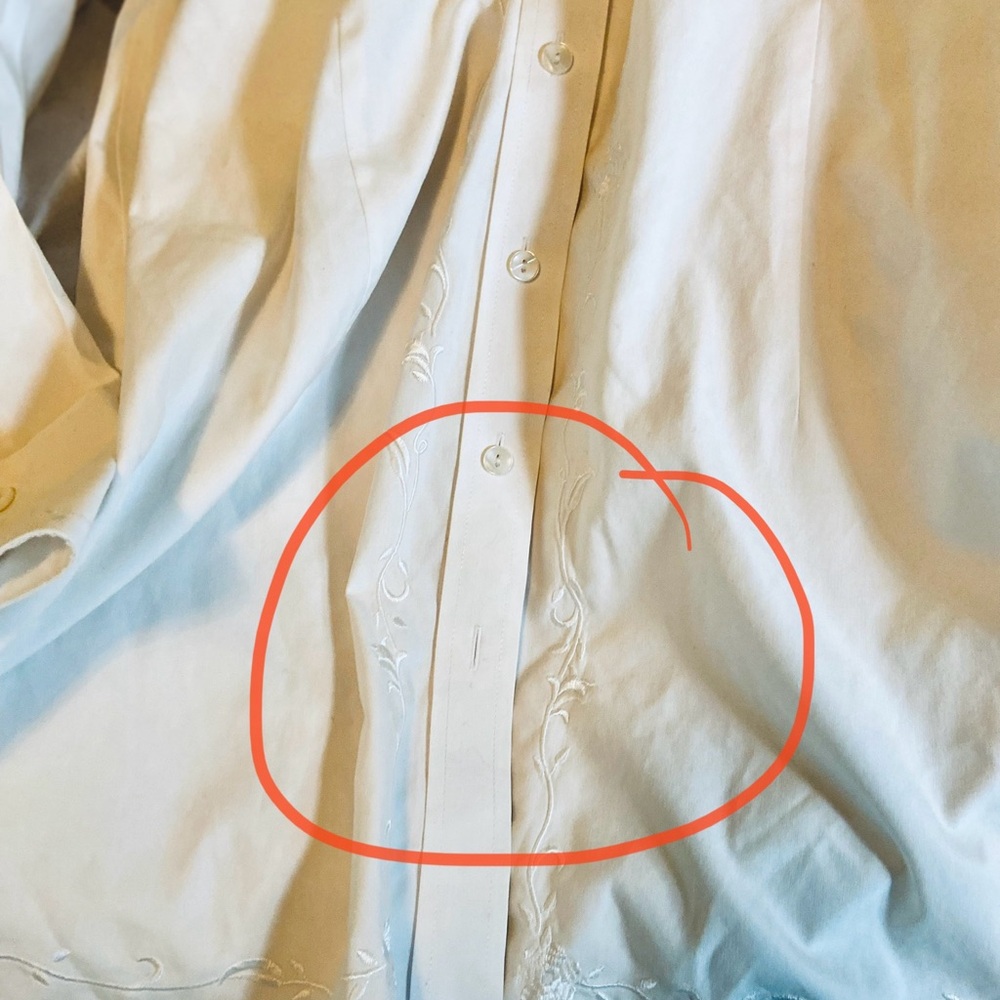 Coldwater Creek White Embroidered Button-Up Shirt - Picture 7 of 7